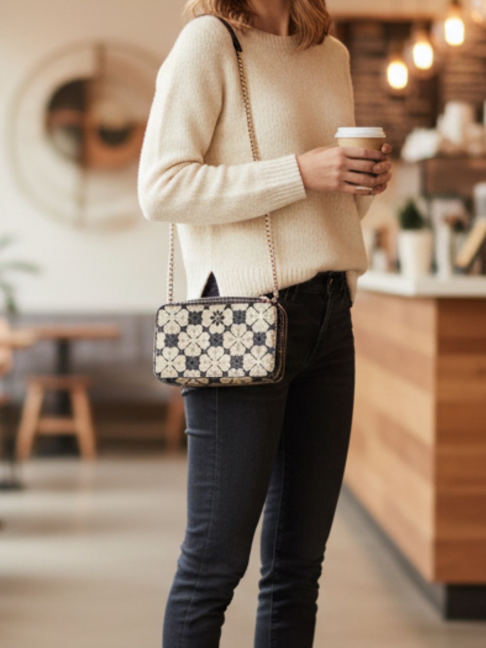 Kate spade ♠️ Odette Jacquard Chain Crossbody Bag Purse w/care card
